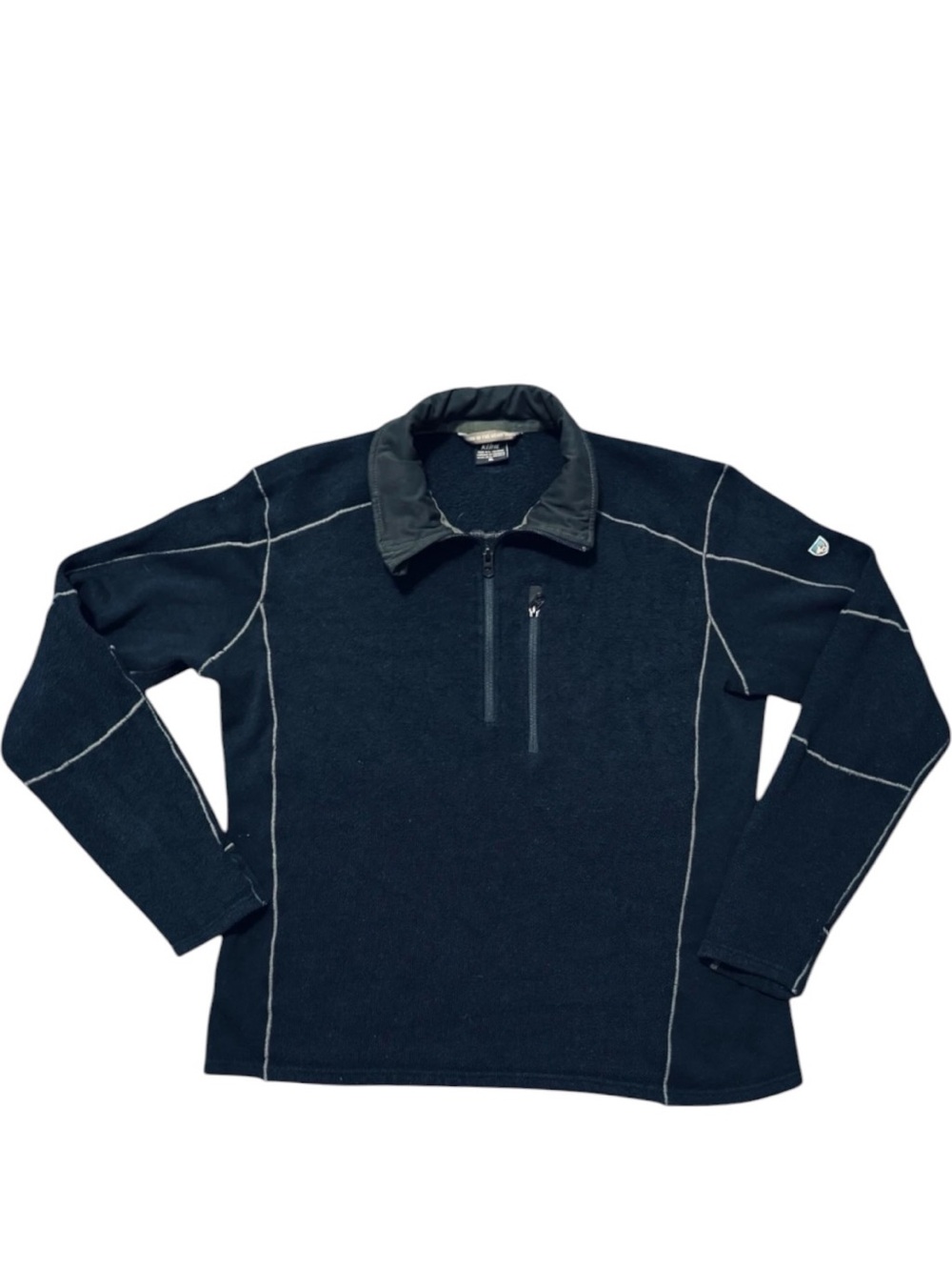 KUHL Interceptr 1/4 Zip Fleece Sweater Mens XL Pullover Outdoor Hiking Dark Blue